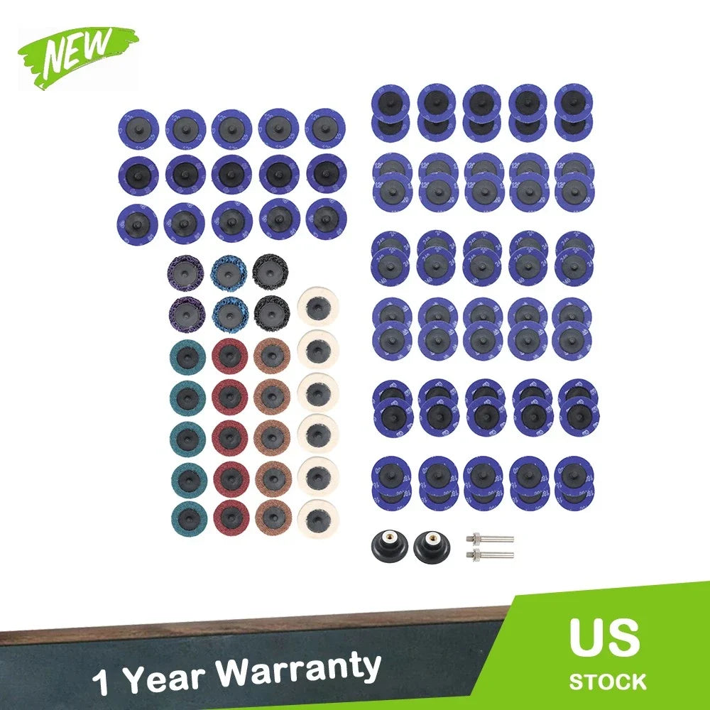 2" Sanding Disc Set 104 Pcs 40-240 Grit with 1/4 Shank for Drills