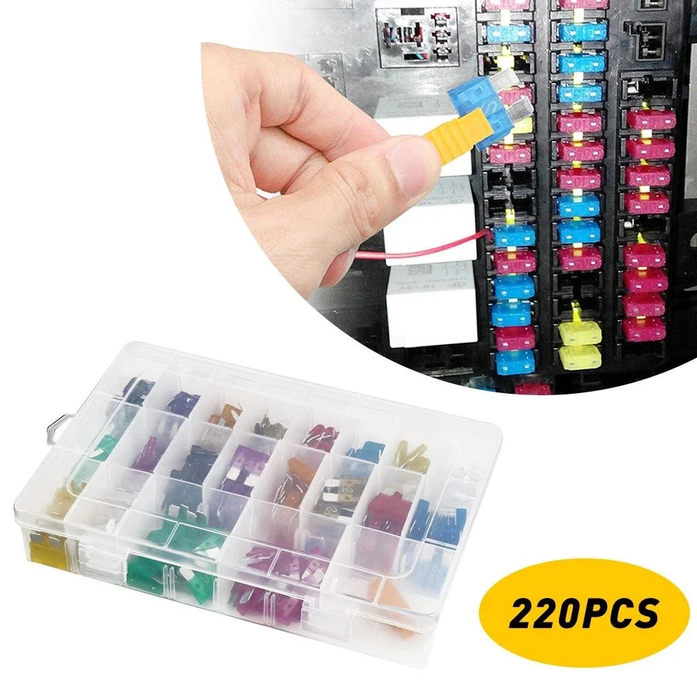 220pcs Blade Fuse Assortment Kit for Vehicles (Universal)