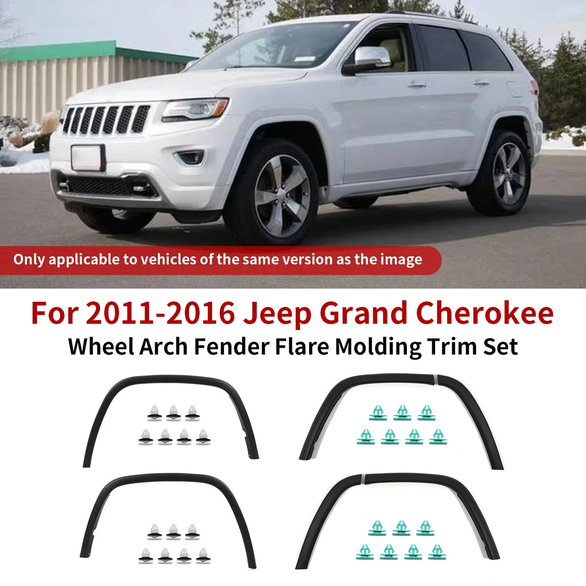 Fender Flare Molding Trim Set (6) for 2011-2016 Jeep Grand Cherokee
