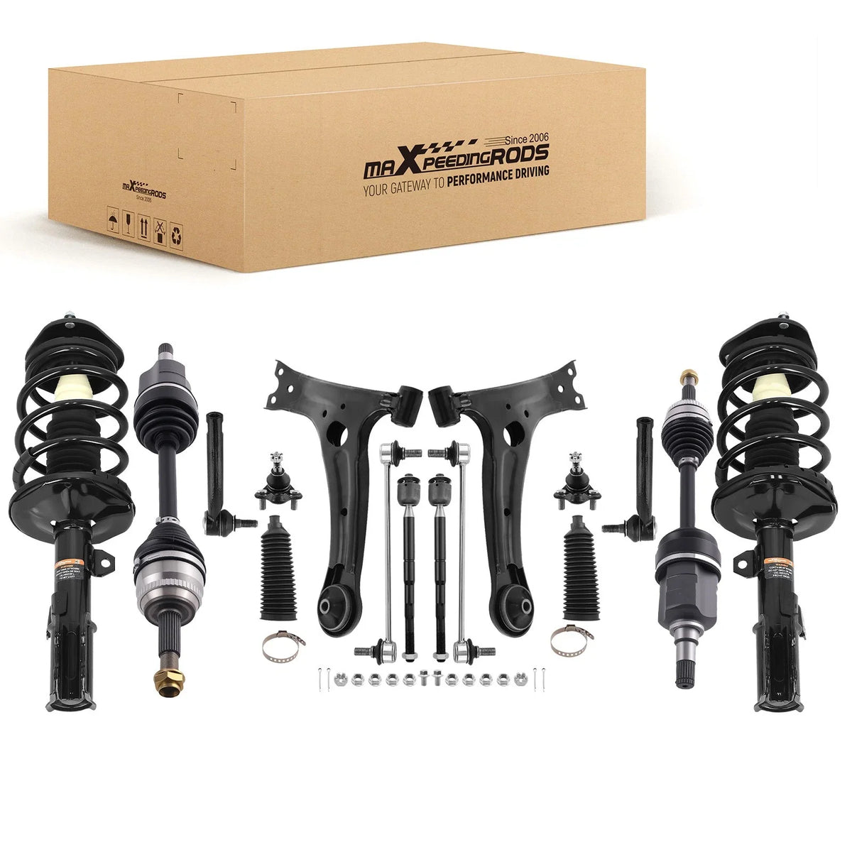 Struts, Front Lower Control Arms & CV Axle Shafts for Toyota Corolla 03-08