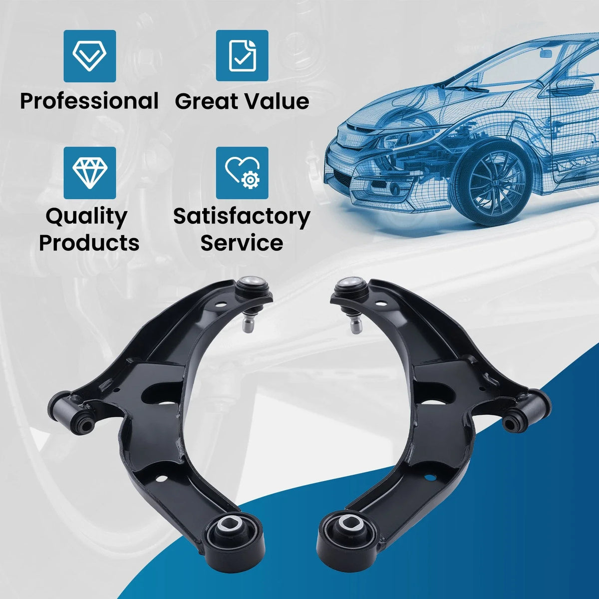 Front Lower Left Right Control Arms with Ball Joint for Mazda VXC90 1999–2003