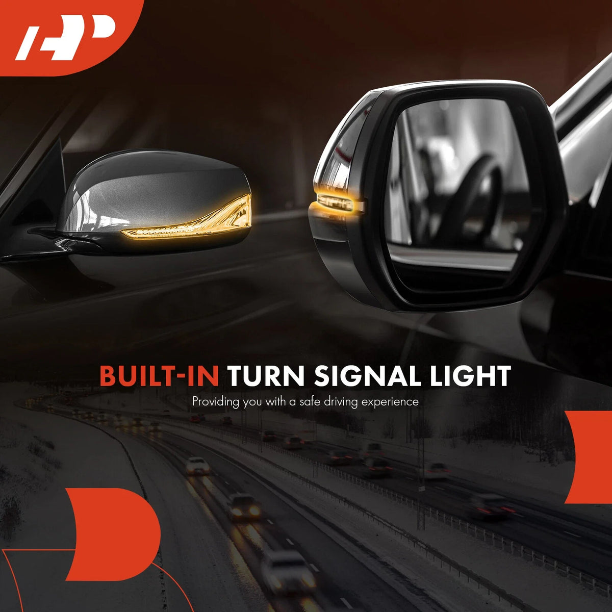 Pair of Power Signal Mirrors with Manual Fold for 2007-2012 Nissan Altima