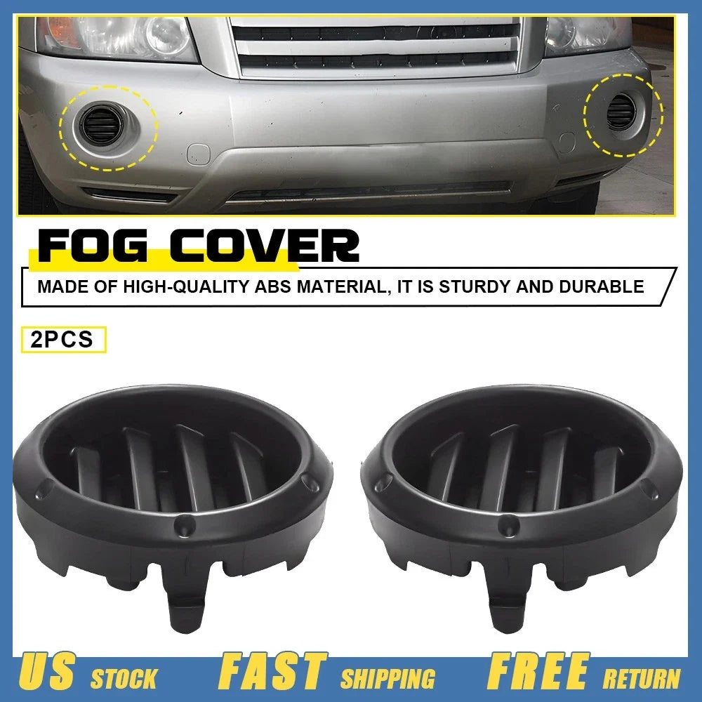 Pair Fog Light Cover Grille Bezel LH & RH for Toyota Highlander (2004–2007)