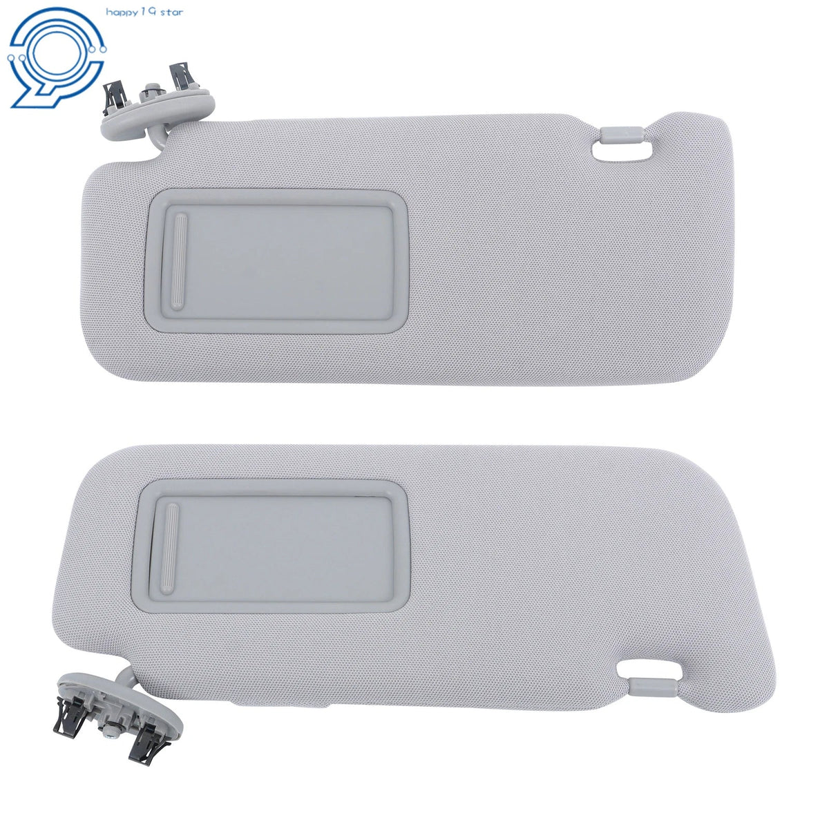 2-Piece Sun Visor Set for 2009-2013 Toyota Corolla - Gray with Mirror
