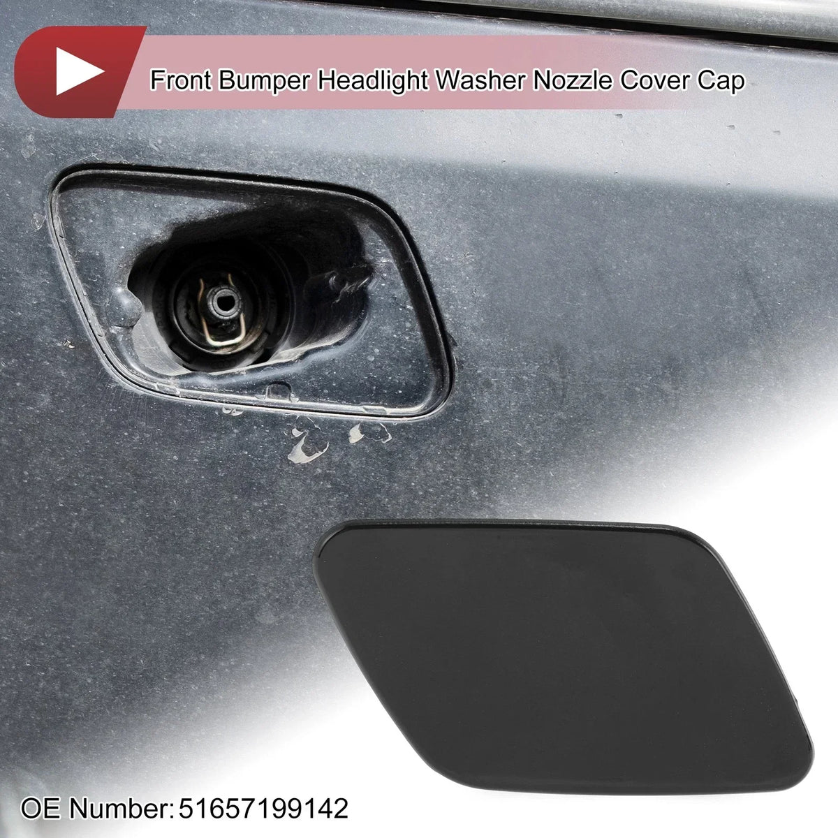 Bumper Trim Nozzle Cover Front Right Black for BMW X5 2007-2013
