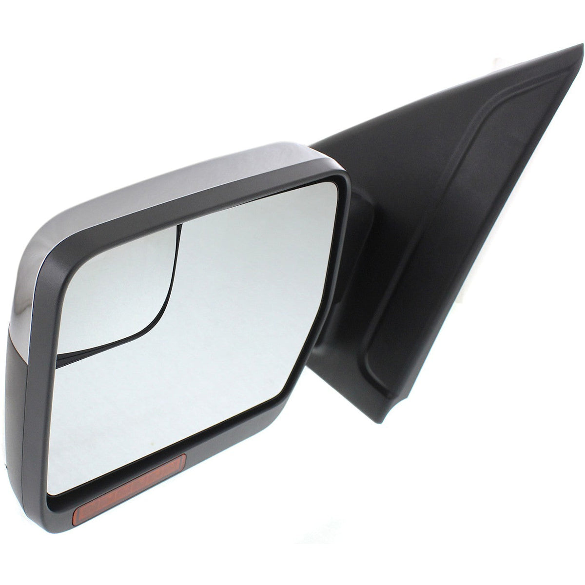 Left Mirror with Puddle & Signal Lamp for 2011-2014 Ford F-150, Heated, Chrome