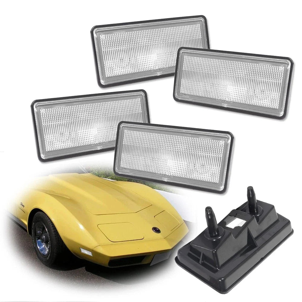 Clear Side Marker Parking Lights for Chevy Corvette C3 (1974–1979)