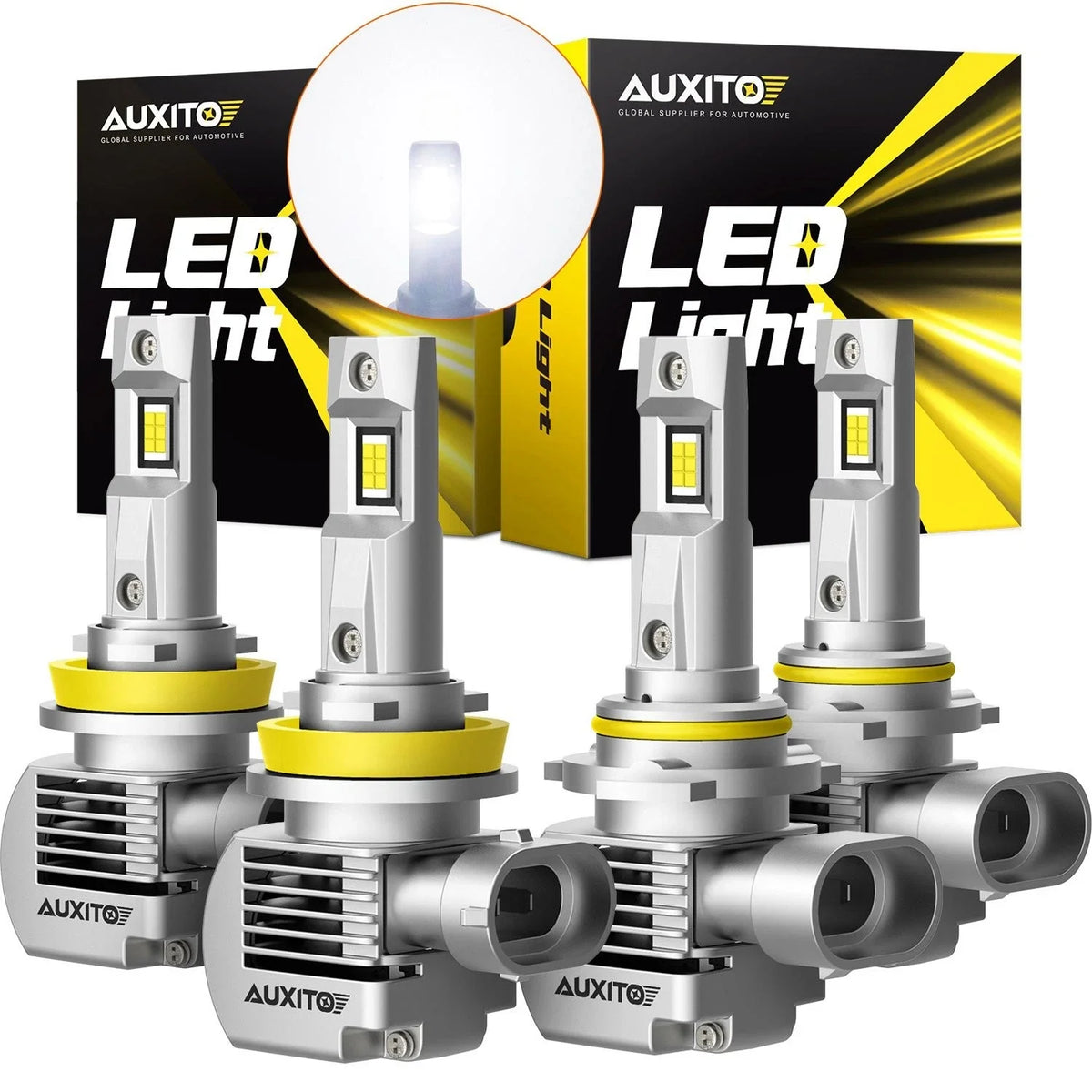 2X AUXITO 9005 9006 LED Headlight Bulbs for High/Low Beam (6000K)