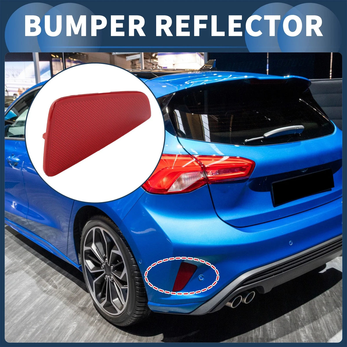 Bumper Reflector No.JX7B13B415EA for Ford Focus MK4 (2018–2023) Red 1pc Rear Left