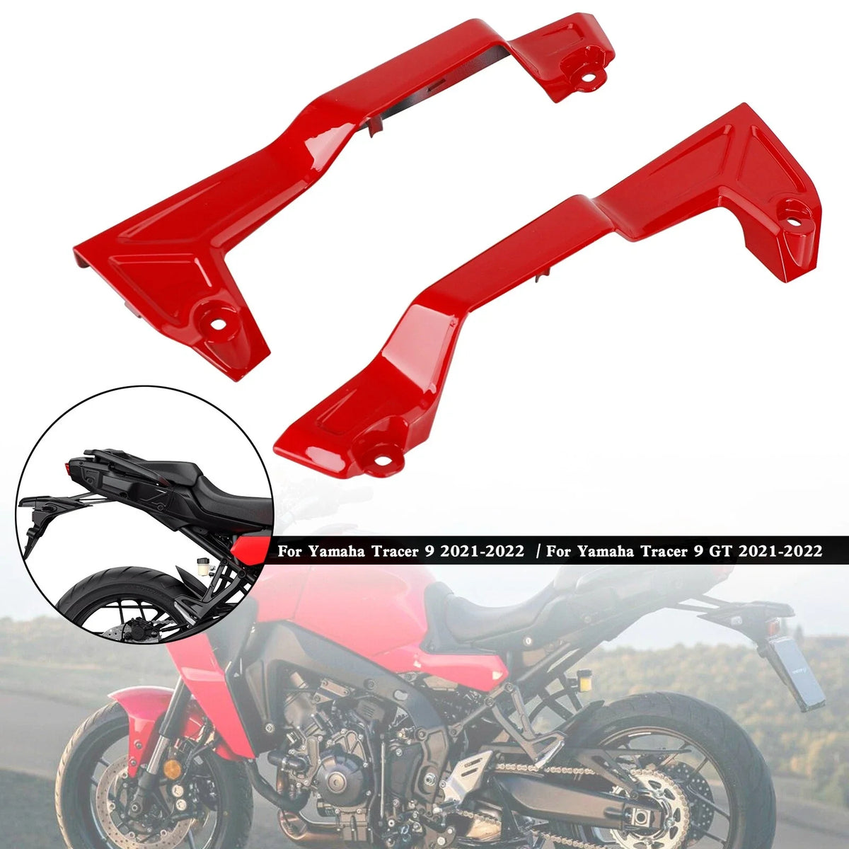 Rear Side Tail Fairing Covers Red T9 for Yamaha Tracer 9 GT (2021-2022)