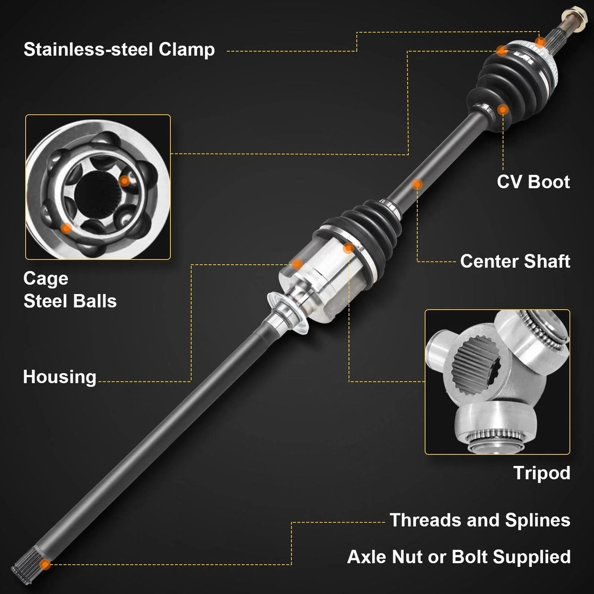 CV Axle Assembly Front Right for Nissan Altima 1998-2001