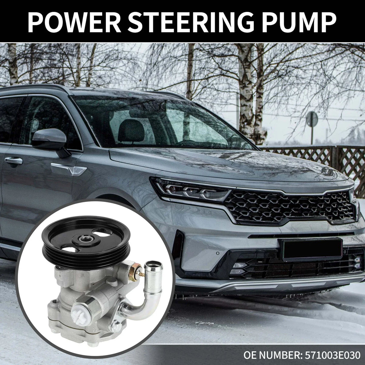 1 Pc Power Steering Pump with Pulley No. 571003E030 for Kia Sorento (2003–2006)