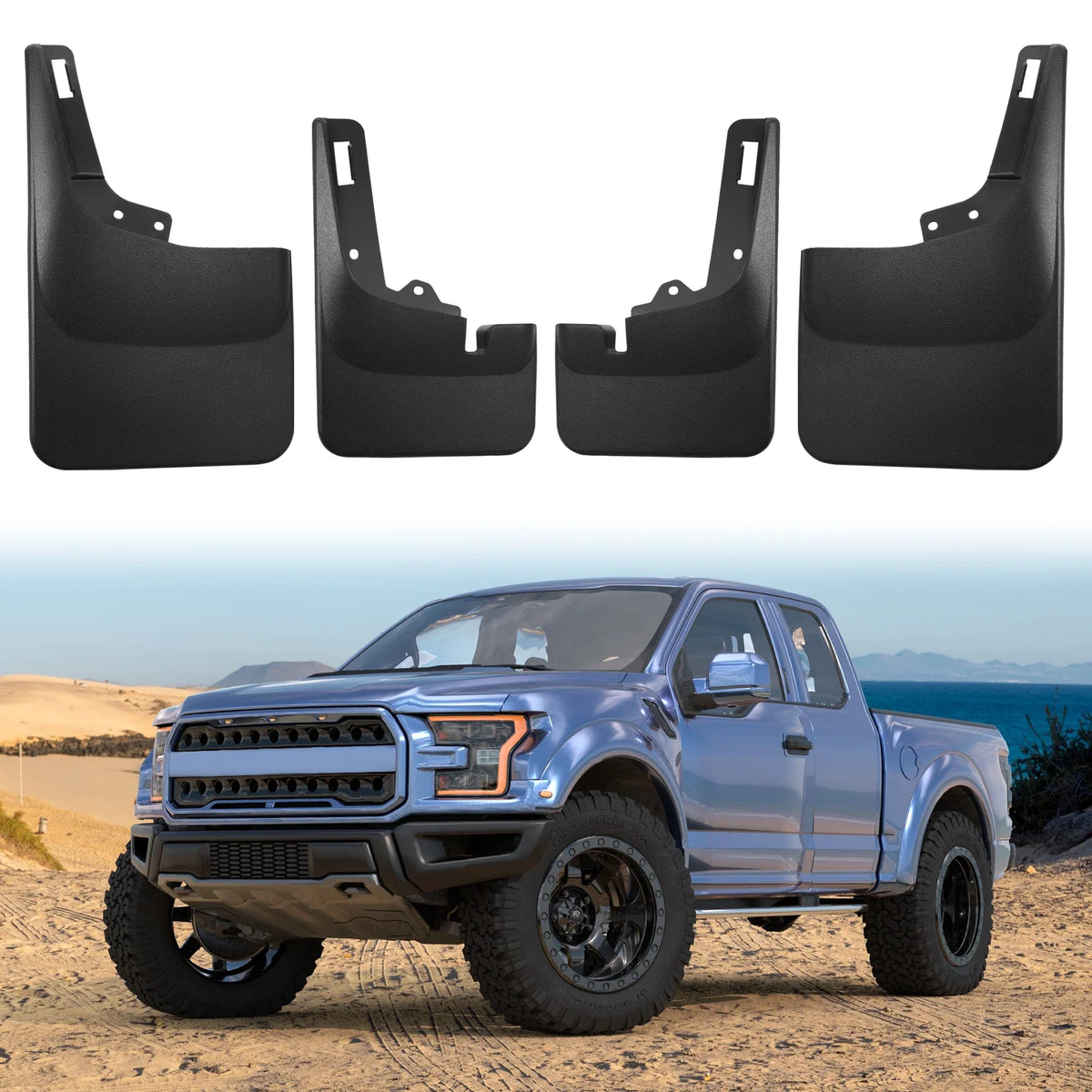Mud Flaps Set of 4 Splash Guards for Ford F-150 2021-2023