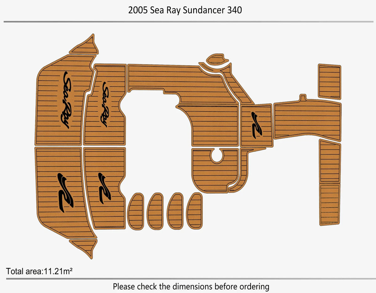 Cockpit Floor Mat EVA Foam Pads for Sea Ray Sundancer 340 (2005) Swim Platform