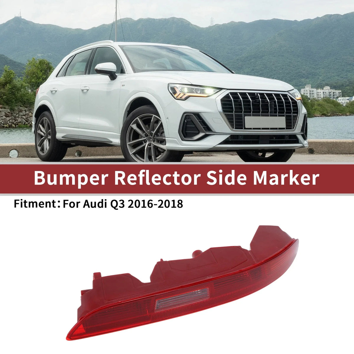 1 Pc Rear Right Bumper Reflector for Audi Q3 (2016–2018) No. 8UD945096