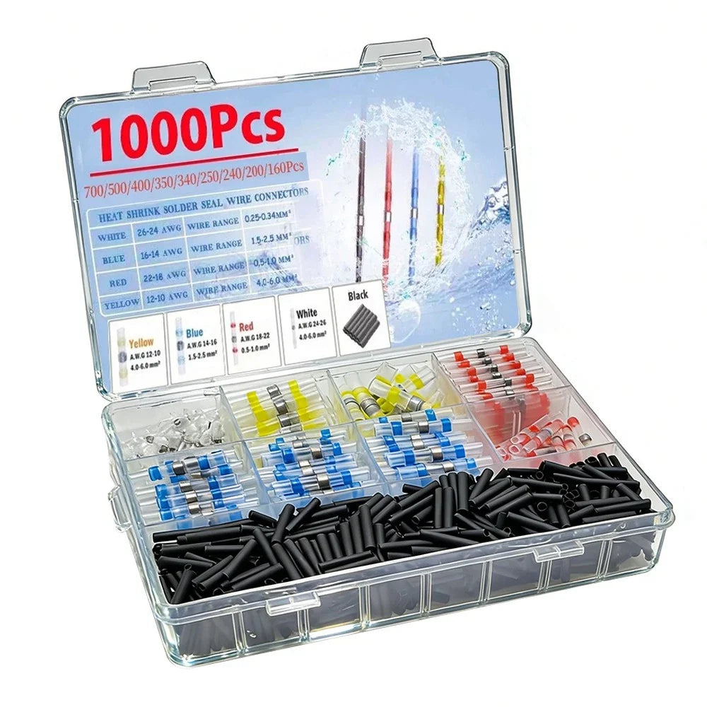 1000Pcs Waterproof Butt Wire Connectors - Heat Shrink Terminals