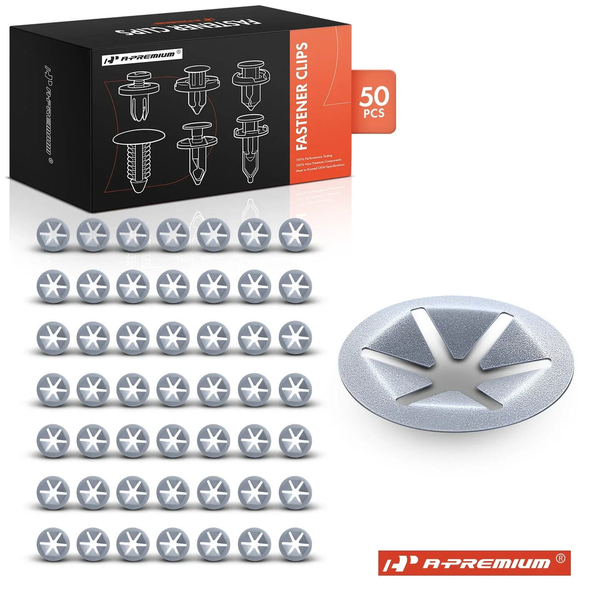 50Pcs Zinc Metal Push-On Retainer Fasteners for Chevy Buick GMC