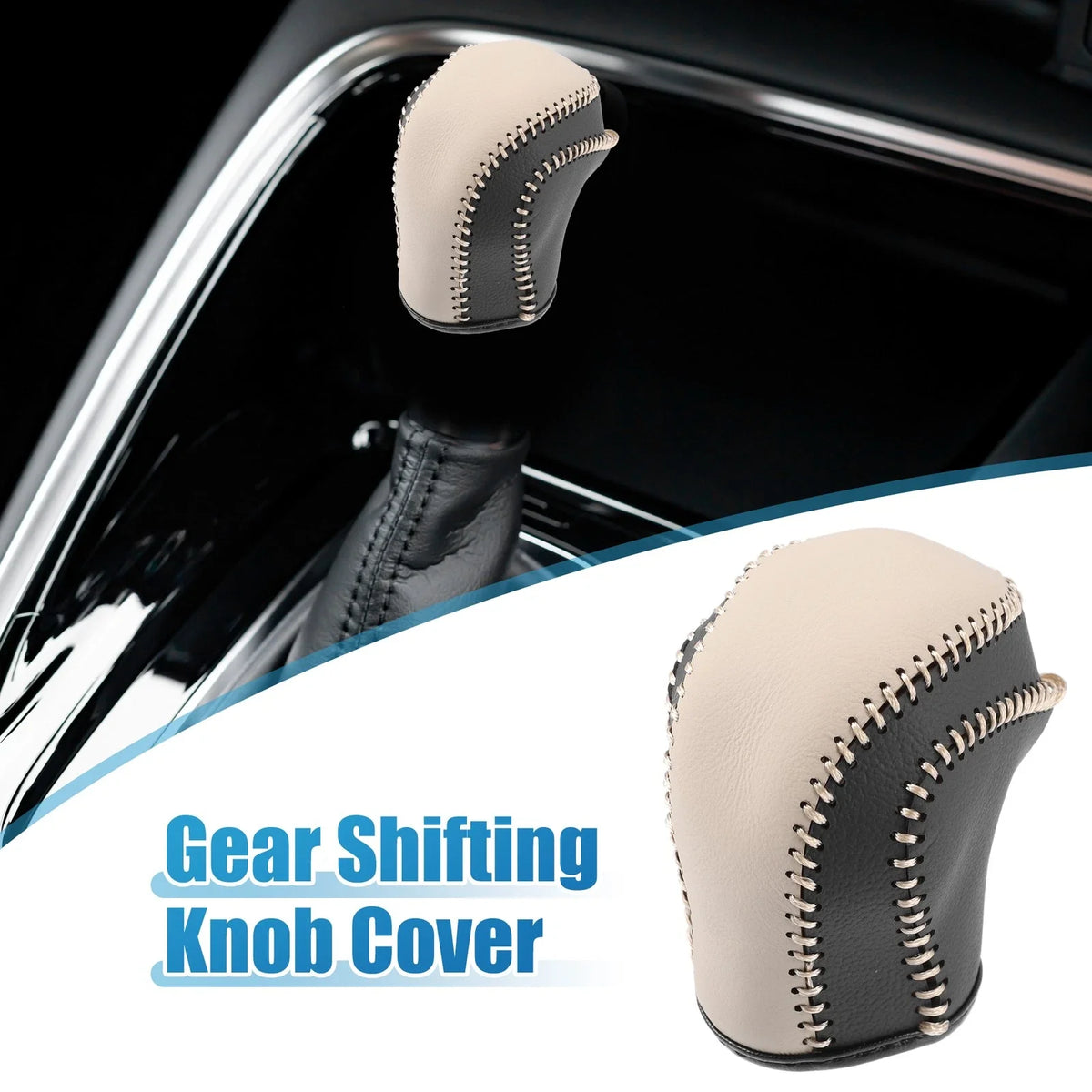 Gear Shifting Knob Cover Trim for Toyota Camry (2018–2023) Black Beige 726215744668
