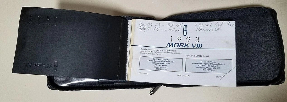 Owners Manual Collection for Lincoln Mark VIII (1993)