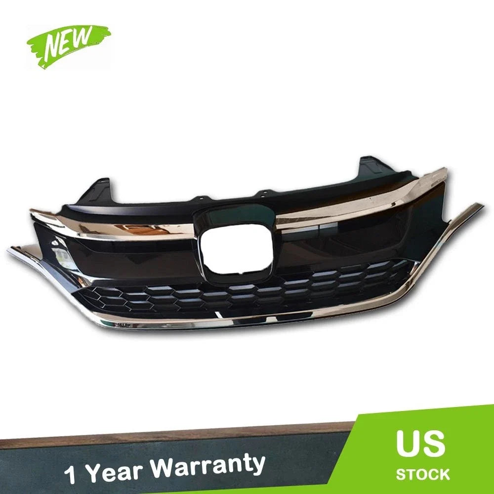 Front Grille Upper & Lower Trim for Honda CR-V (2015–2016) Black Chrome