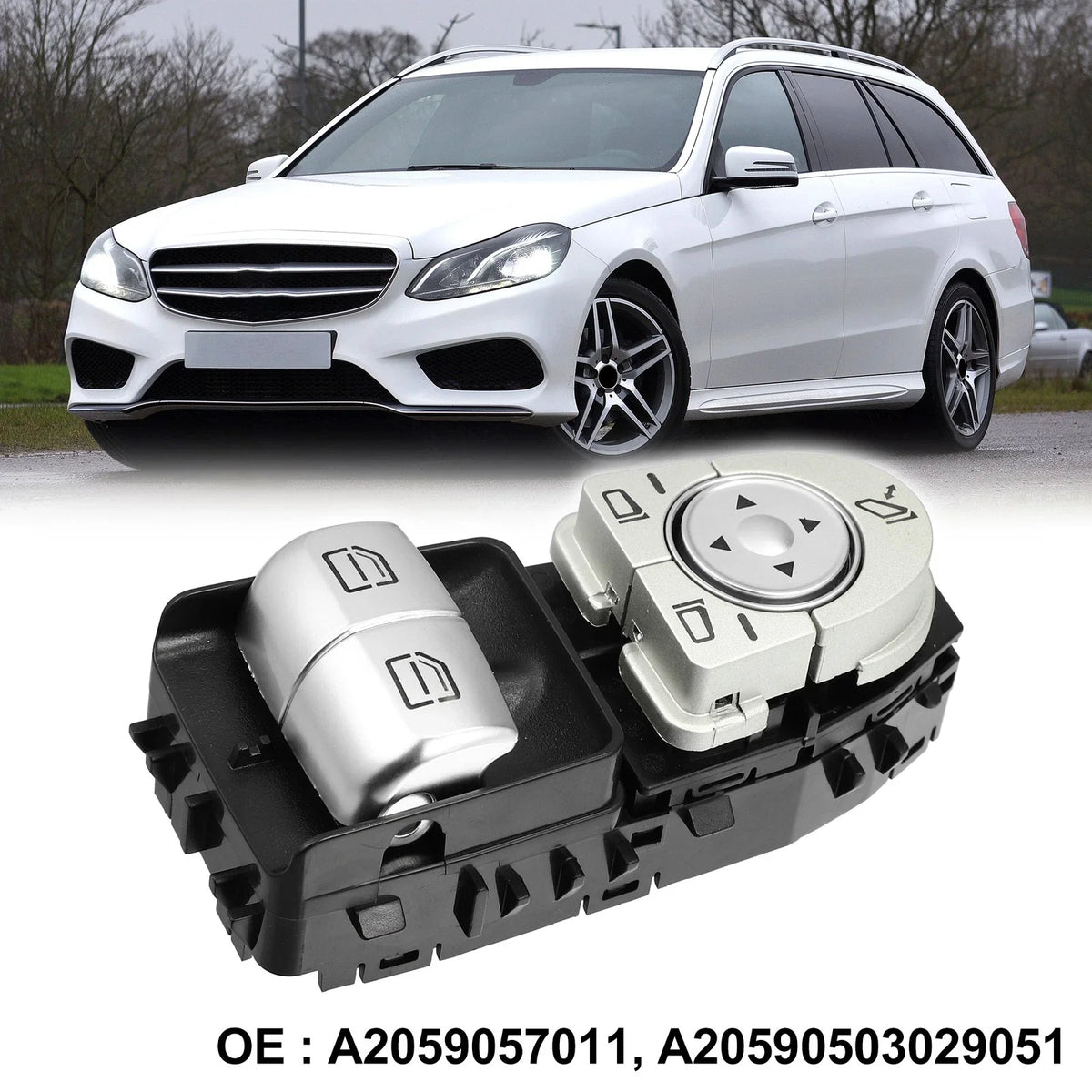 Driver Side Power Window Switch A2059057011 for Mercedes-Benz C300 C43 (2015–2020)