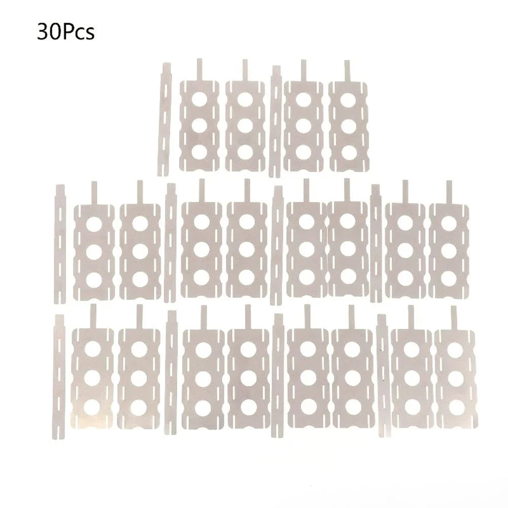 30PCS Nickel Plated Steel Battery Sheets for Spot Welding Battery Connections