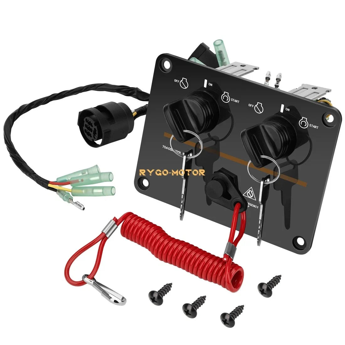 Dual Key Switch Panel Assembly for Yamaha (6K1-82570-08, 6K1-82570-13-00)