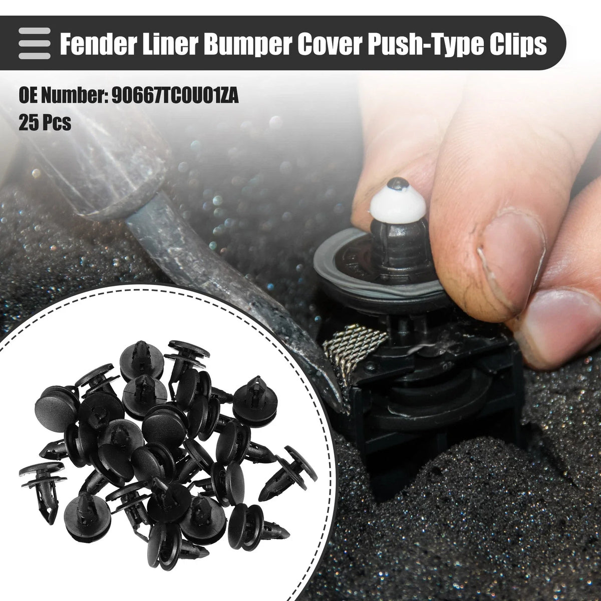 25 Pcs Fender Liner Bumper Cover Clips for Honda (No. 90667TC0U01ZA)