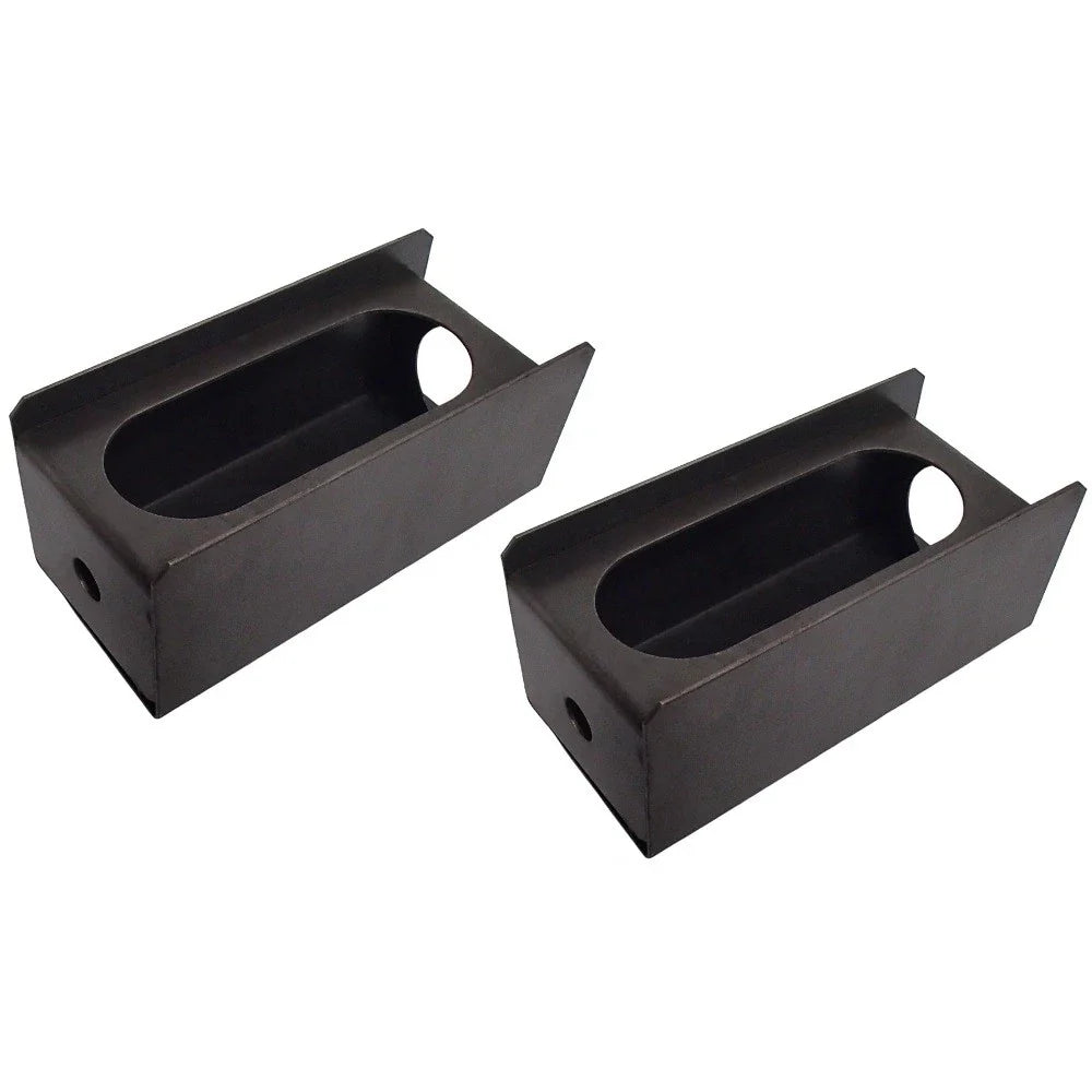 Set of 2 Steel Trailer 6" Oval Tail Light & 2" Round Side Light Mount Box
