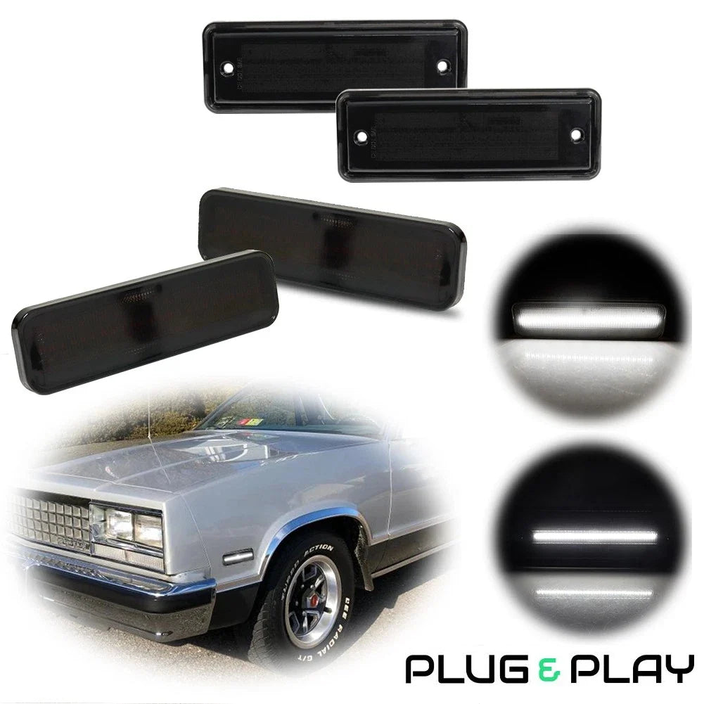 White LED Side Marker Lights for Chevy Blazer GMC Jimmy C/K Pickup (1973–1980)