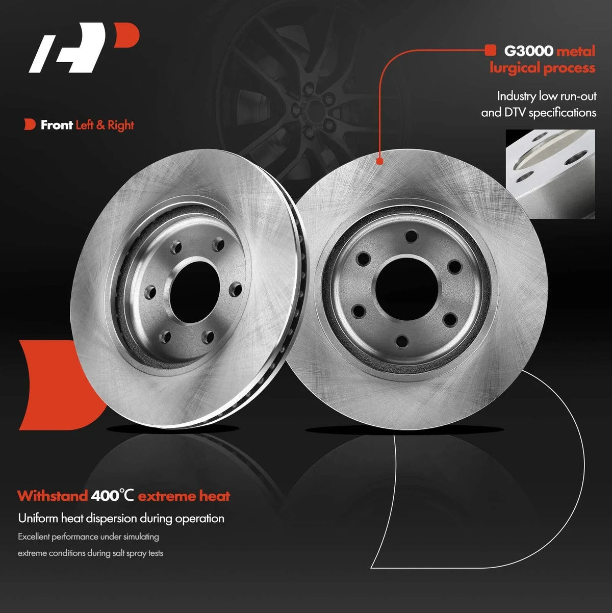 Front Brake Pads and Disc Rotors Set for Nissan Frontier 2005-2019