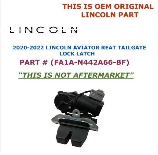 Lock Actuator for Rear Tailgate on Lincoln Aviator 2020-2022 FA1A-N442A66-BF