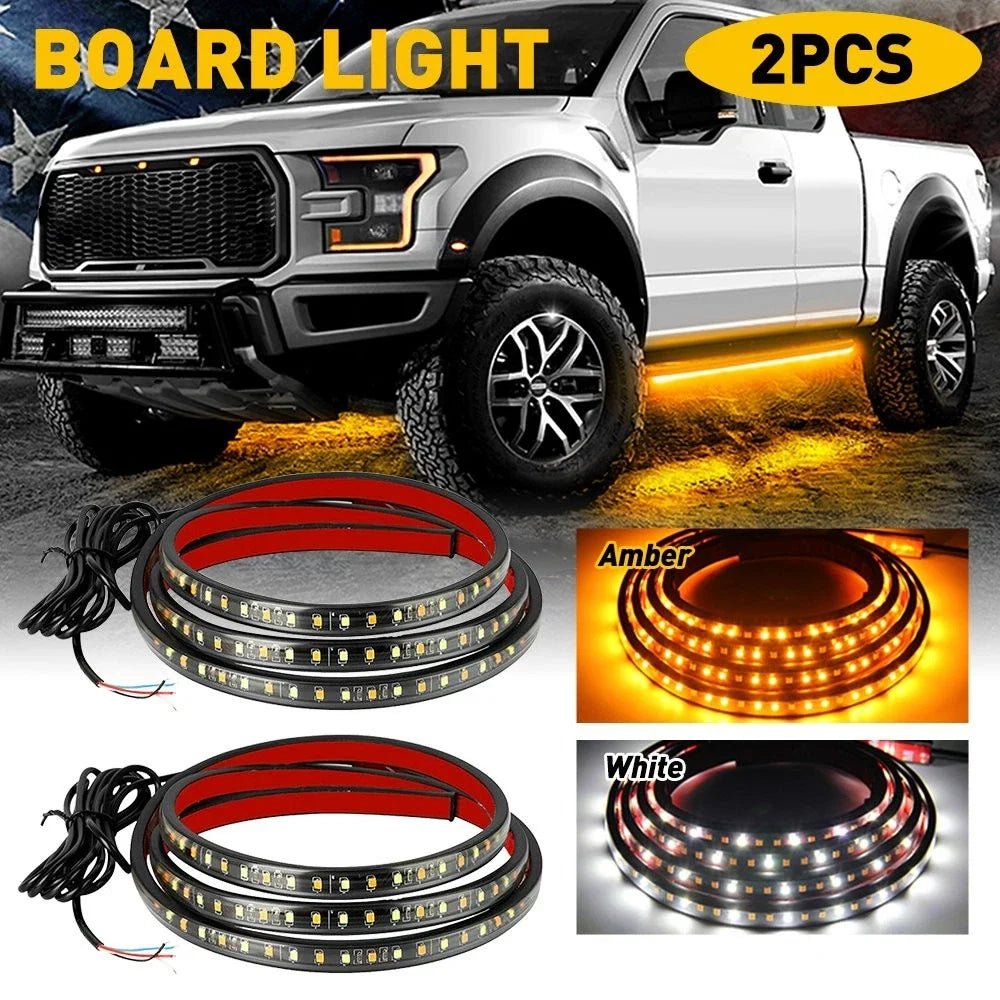 LED Running Board Lights for Chevy Dodge GMC Ford Trucks (Crew Cab)
