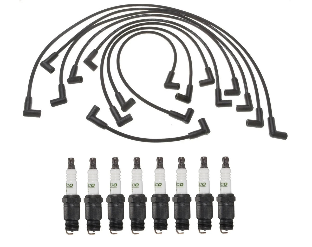 Ignition Wire Set & 8 ACDelco Spark Plugs for GMC Chevy P20
