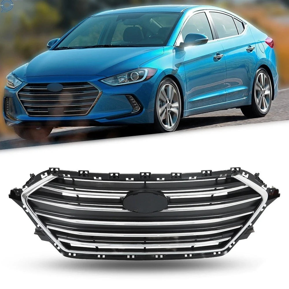 Front Grille Bumper for Hyundai Elantra 2017-2018 with Chrome Trim