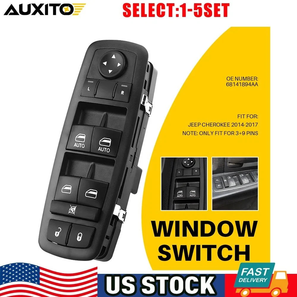 Master Window Switch LH Front 3+9 Pin for Jeep Cherokee 2014–2017
