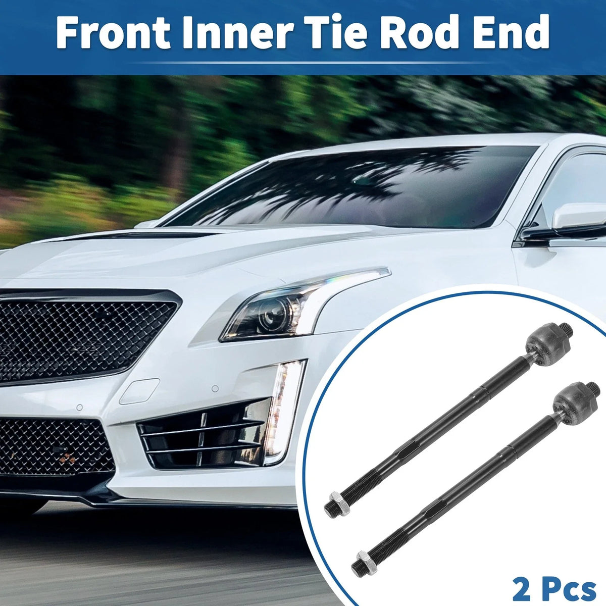 2pcs Front Inner Tie Rod End Links for Buick LaCrosse (2010–2016) No.EV800900