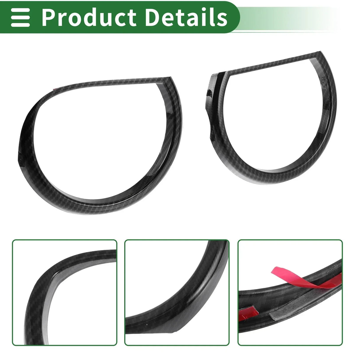Set of 4 Headlight Trim Bezels in ABS Black for 2015-2024 Dodge Challenger