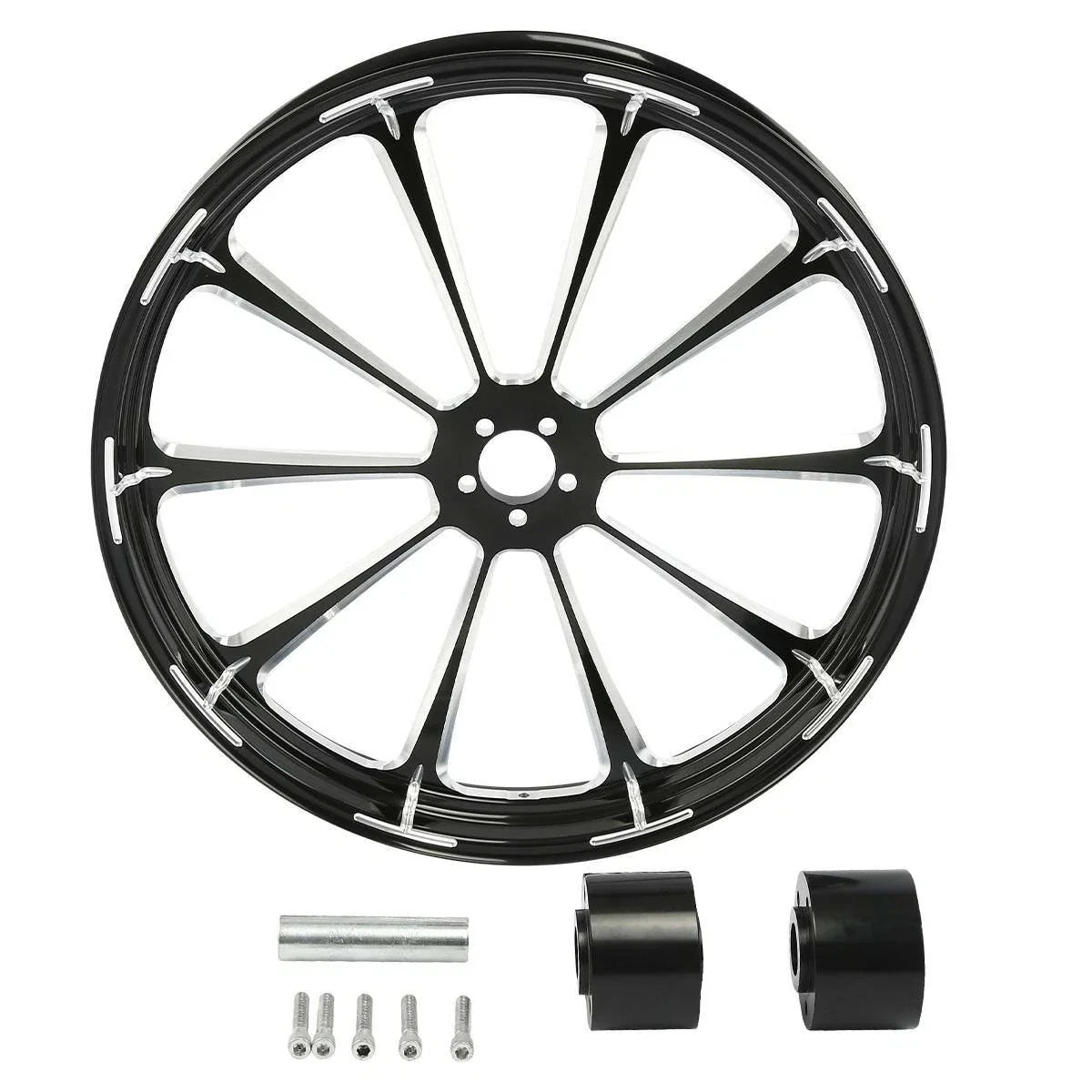 18" Dual Disc Hub & Front Wheel Rim in Black for Harley Touring 1997–2021