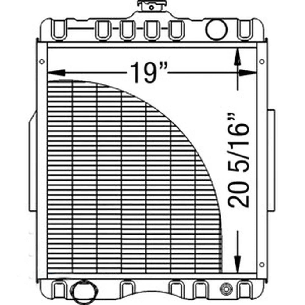 Radiator for Farmall 544, 656 Diesel & Gas (Fits Carb Engine)