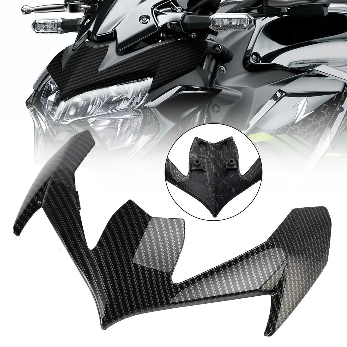 Front Upper ABS Headlight Panel Cover for Kawasaki Z900 (2020–2021)