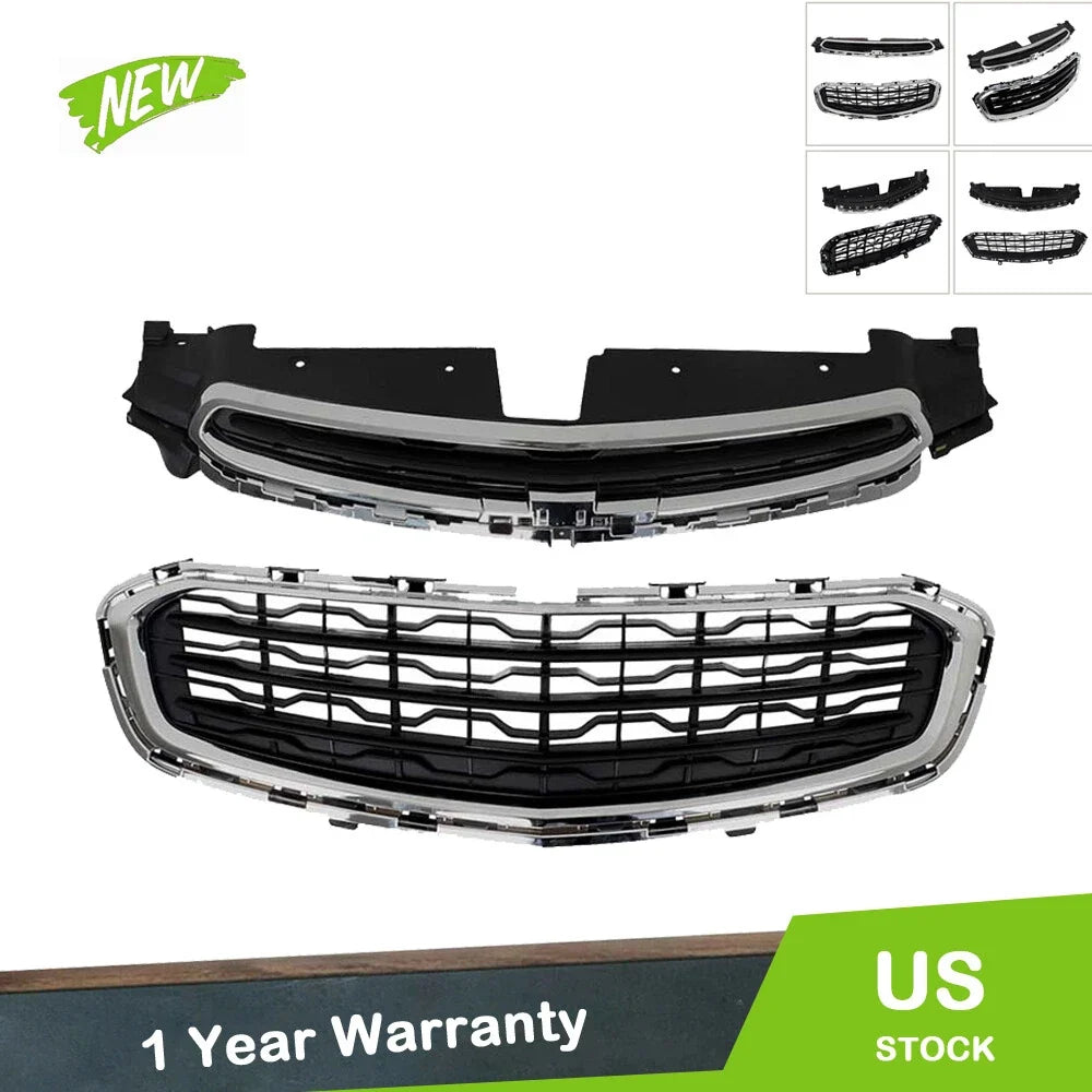 Set of 2 Chrome Grilles for Chevrolet Cruze (2015β2016)
