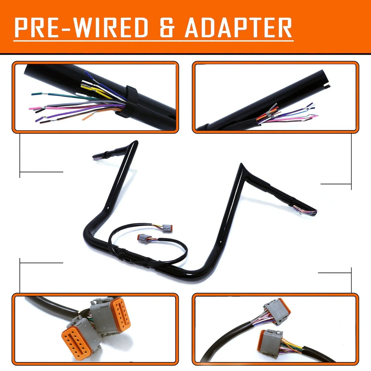 Prewired 14" Ape Hanger Bar for Harley Electra Glide 1996-2006