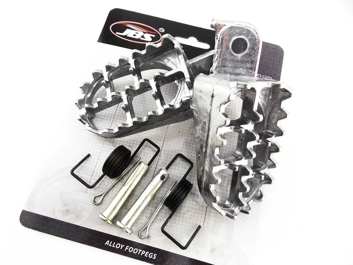 Silver Left & Right Foot Pegs Set for Yamaha DT230 1999-2004