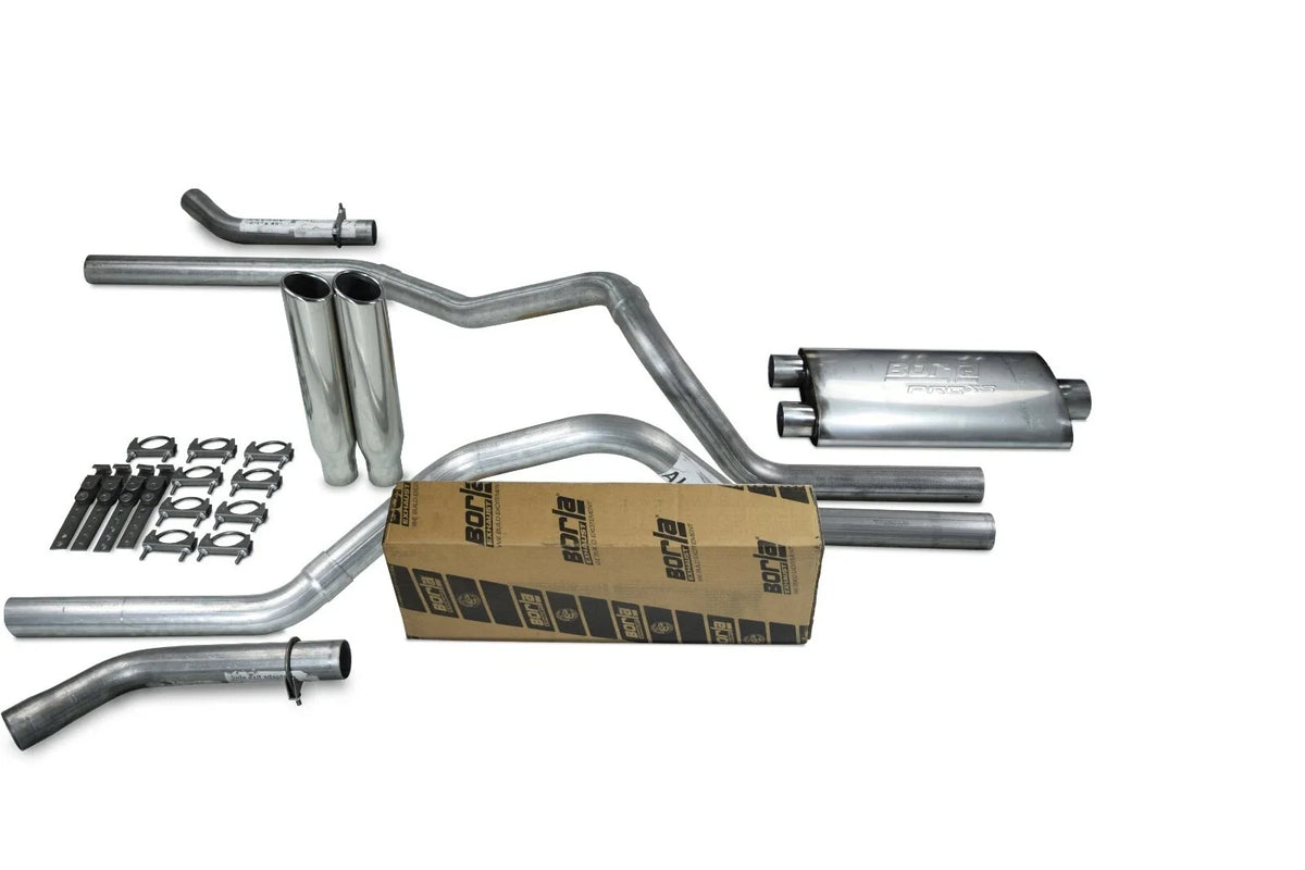 Dual Exhaust Kit 2.5" with Borla Pro XS Clamp Tip for 1994-2003 Dodge Ram 1500