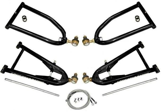 Set of 2 Lonestar DC-4 Long Travel MX A-Arms + Streamline Brake Lines for TRX 450R 450ER (2006–Present)