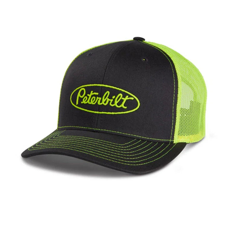 Peterbilt Truck Hat for Peterbilt (Charcoal/Neon Safety Yellow)