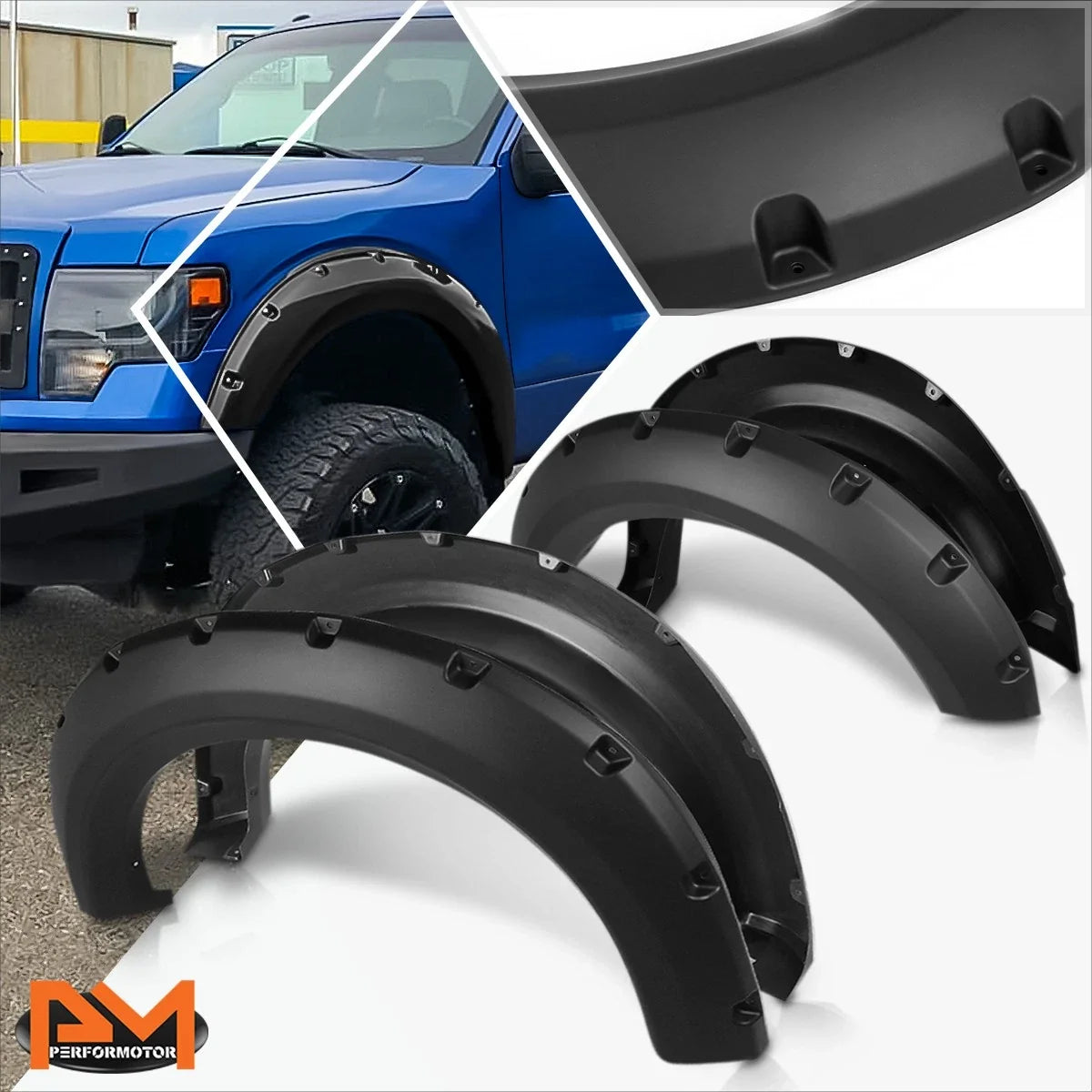 2009-2014 Ford F150 Pickup ABS Pocket-Rivet Wheel Fender Flare