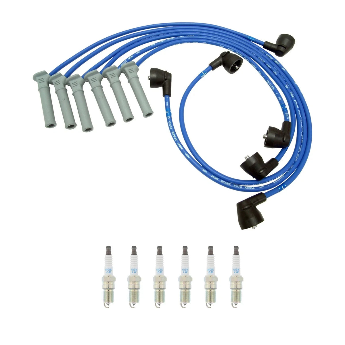 NGK Wire Set & 6 Laser Iridium Spark Plugs for Explorer Mountaineer (2002–2005)