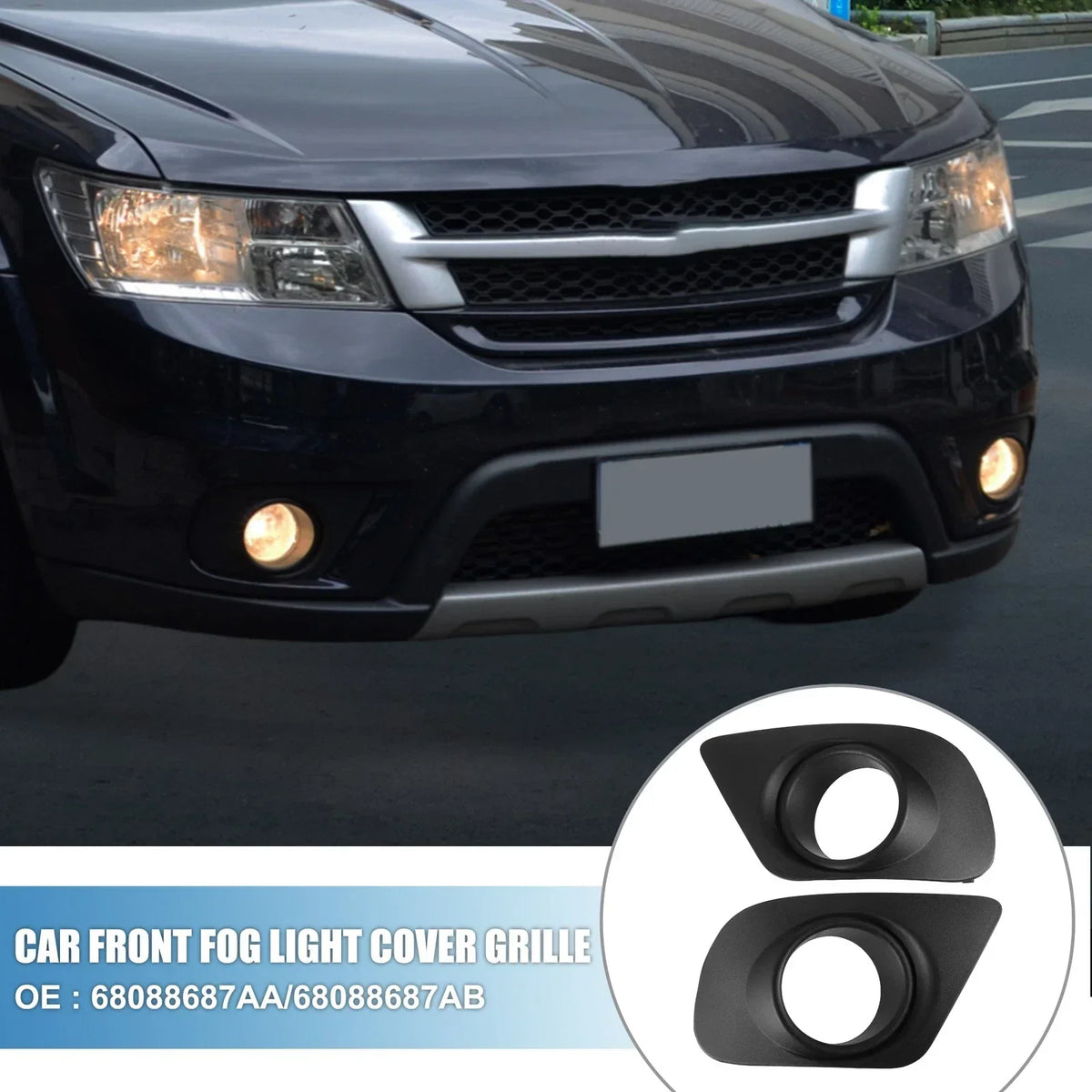 Front Fog Light Grille Covers (2 Pack) for Dodge Journey 2011-2019